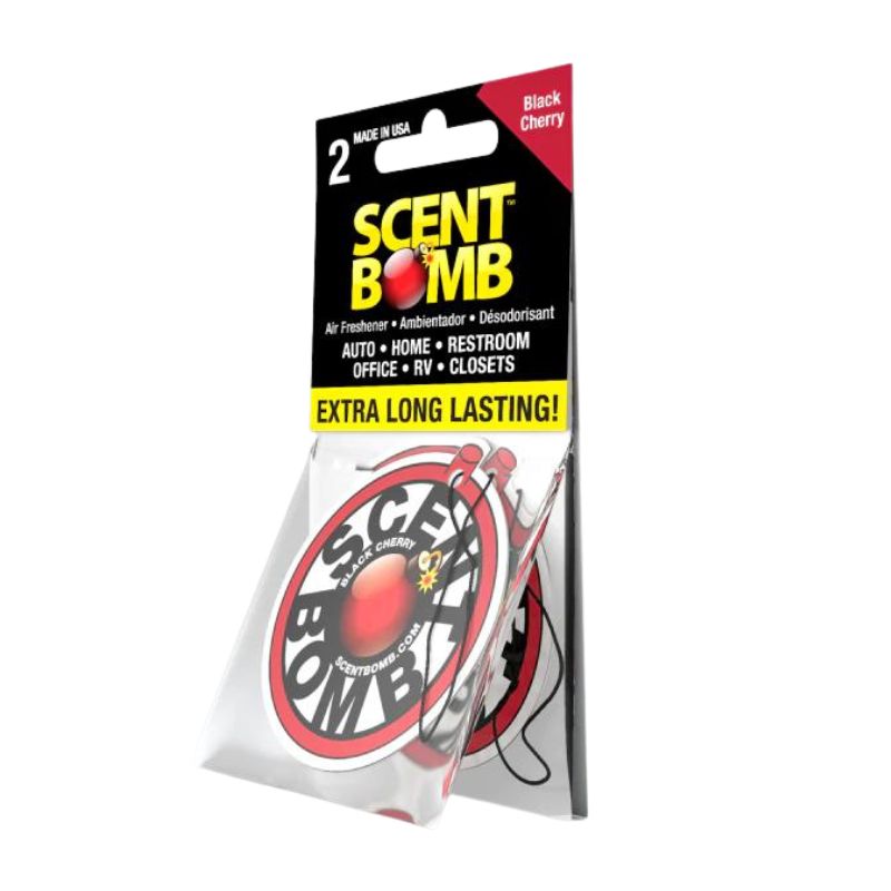 Car air freshener, Scent Bomb Black Cherry hanging 2-pack circles